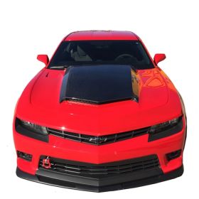 2014-2015 Chevrolet Camaro V8 RKS Fiberglass Ram Air Extractor Hood w/Carbon Fiber Blister - 40012115