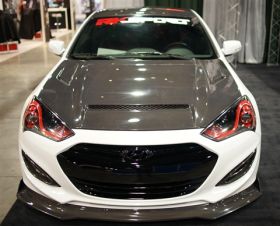 2013-2016 Hyundai Genesis Coupe RKS Fiberglass Ram Air Hood w/Extractor Vents - 49012000