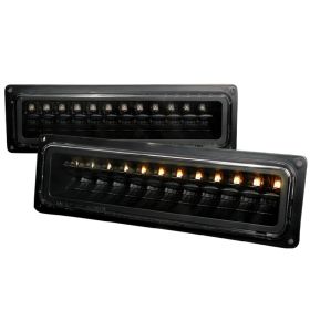 1988-1998 Chevy C10 Black LED Bumper Lights-2LB-C1088JMLED-KS