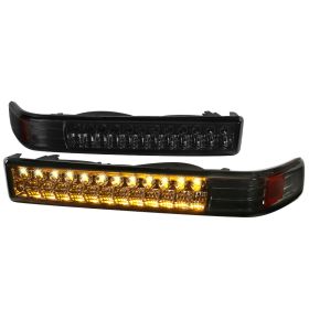 1998-2004 Chevy S10 Euro Bumper Lights Smoke - SDT-2LB-S1098GLED-RS