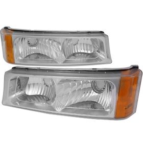 2003-2006 Chevy Silverado Chrome Bumper Lights-2LB-SIV04-RS