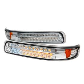 1999-2002 Chevy Silverado Chrome LED Bumper Lights-2LB-SIV99CLED-KS