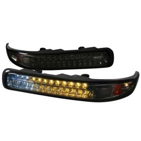 1999-2002 Chevy Silverado Euro Bumper Lights Smoke - SDT-2LB-SIV99GLED-RS