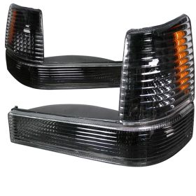 1993-1998 Jeep Grand Cherokee Black Bumper Lights + Corner Lights-2LBLC-GKEE93JM
