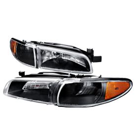 1997-2003 Pontiac Grand Prix Black Euro Headlights-2LCLH-GPX97JM-KS