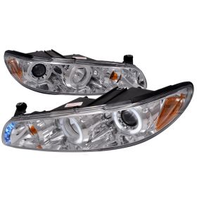 1997-2003 Pontiac Grand Prix Halo LED Chrome Projector Headlights - 2LCLHP-GPX97