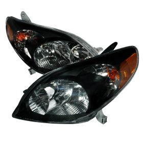 2003-2008 Toyota Matrix Black Euro Headlights-2LH-TRIX03JM-KS