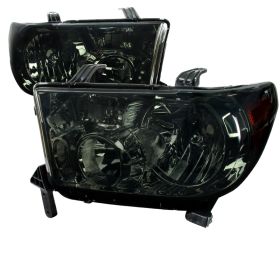 2007-2014 Toyota Tundra Smoke Euro Headlights-2LH-TUN07G-RS