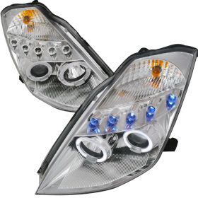 2003-2005 Nissan 350z Halo Chrome Projector Headlights - 2LHP-350Z03-TM