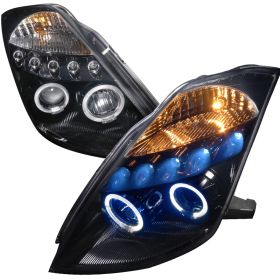 2003-2005 Nissan 350z Halo Gloss-Black-Smoke Projector Headlights - 2LHP-350Z03G