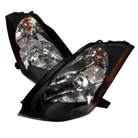 2003-2005 Nissan 350z Black Halo Projector Headlights - 2LHP-350Z03JM-KS