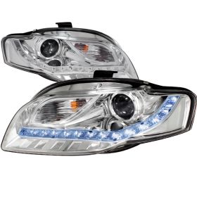 2006-2008 Audi A4 R8 Chrome Projector Headlights - 2LHP-A406-8-TM