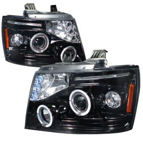 2007-2012 Chevy Avaalanche Halo Gloss-Black-Smoke Projector Headlights - 2LHP-AV