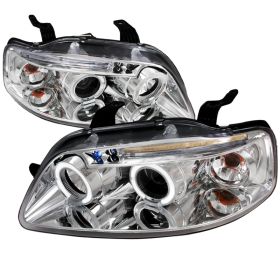 2004-2008 Chevy Aveo Halo LED Chrome Projector Headlights - 2LHP-AVE045-TM