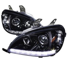 2002-2005 Mercedes W163 Gloss-Black-Smoke Projector Headlights - 2LHP-BW16302G-T