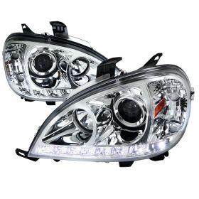 1998-2001 Mercedes BenzML W163 DRL LChrome Projector Headlights - 2LHP-BW16398-T