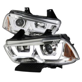 2011-2014 Dodge Charger Chrome LED Projector Headlights - 2LHP-CHG11-TM