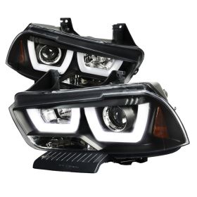 2011-2014 Dodge Charger Black LED Projector Headlights - 2LHP-CHG11JM-TM