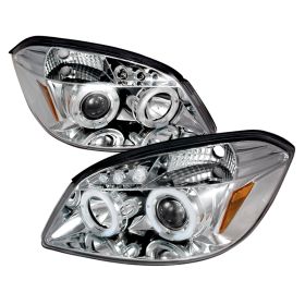 2005-2010 Chevy Cobalt Halo LED Chrome Projector Headlights - 2LHP-COB05-TM