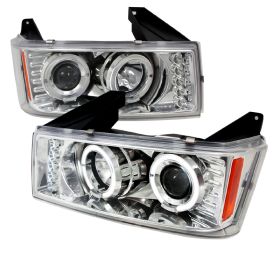 2004-2012 Chevy Colorado Halo LED Chrome Projector Headlights - 2LHP-COL04H-TM