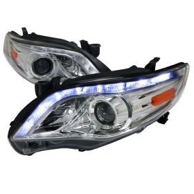 2011-2012 Toyota Corolla DRL LED Chrome Projector Headlights - 2LHP-COR11-TM