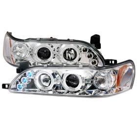 1993-1997 Toyota Corolla Halo LED Chrome Projector Headlights - 2LHP-COR93-TM