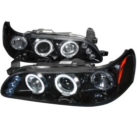 1993-1997 Toyota Corolla Halo Gloss-Black-Smoke Projector Headlights - 2LHP-COR9