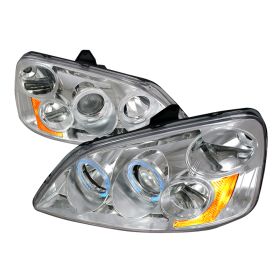 2001-2003 Honda Civic Chrome Halo Projector Headlights - 2LHP-CV01-KS