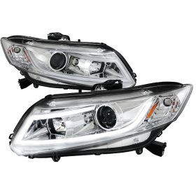 2012-2014 Honda Civic R8 LED Chrome Projector Headlights - 2LHP-CV12-8V2-TM
