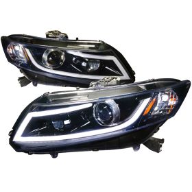 2012-2014 Honda Civic R8 LED Gloss-Black-Smoke Projector Headlights - 2LHP-CV12G