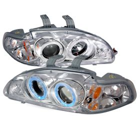 1992-1995 Honda Civic Chrome Halo Projector Headlights - 2LHP-CV923-KS
