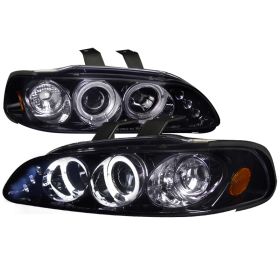 1992-1995 Honda Civic Halo Gloss-Black-Smoke Projector Headlights - 2LHP-CV923G-