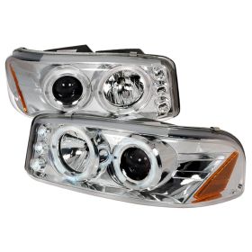 2000-2006 GMC Denali Halo LED Chrome Projector Headlights - 2LHP-DEN00-TM