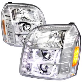 2007-2012 GMC Yukon Halo Chrome Projector Headlights - 2LHP-DEN07-V2-TM