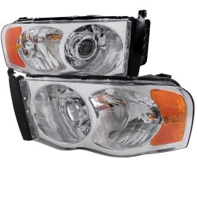 2002-2005 Dodge Ram Chrome Projector Headlights - 2LHP-DGP02-RS