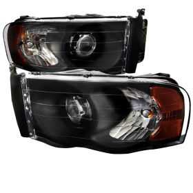 2002-2005 Dodge Ram Black Projector Headlights - 2LHP-DGP02JM-RS