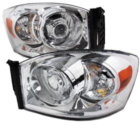 2006-2008 Dodge Ram Chrome Projector Headlights - 2LHP-DGP06-RS