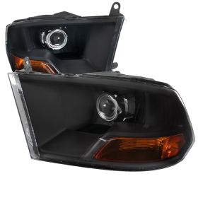 2009-2014 Dodge Ram Black Projector Headlights - 2LHP-DGP09JM-RS