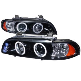 2001-2003 BMW 5-Series Halo Gloss-Black-Smoke Projector Headlights - 2LHP-E3997G