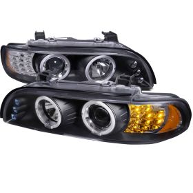 2001-2003 BMW 5-Series Halo LED Black Projector Headlights - 2LHP-E3997JM-8V2-TM