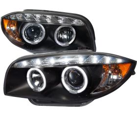 2008-2011 BMW E87 Halo Chrome Projector Headlights - 2LHP-E8708JM-TM