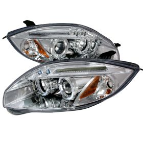 2006-2008 Mitsubishi Eclipse Halo LED Chrome Projector Headlights - 2LHP-ELP06-T