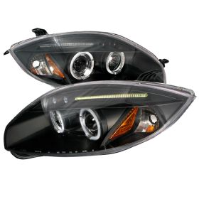 2006-2008 Mitsubishi Eclipse Halo LED Black Projector Headlights - 2LHP-ELP06JM-