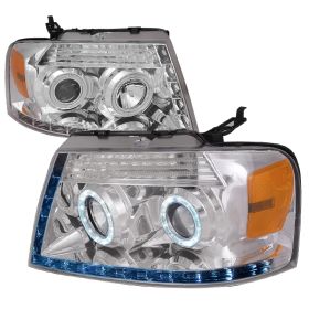 2004-2008 Ford F150 R8 Chrome Projector Headlights - 2LHP-F15004-8-RS
