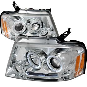 2004-2008 Ford F150 Halo LED Chrome Projector Headlights - 2LHP-F15004-TM