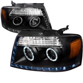 2004-2008 Ford F150 R8 Black Projector Headlights - 2LHP-F15004JM-8-RS