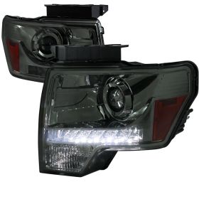 2009-2014 Ford F150 Smoke Projector Headlights - 2LHP-F15009G-8-RS
