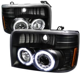 1992-1996 Ford F150 Black Halo Projector Headlights - 2LHP-F15092JM-V2-TM