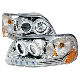 1997-2003 Ford F150 Chrome Halo Projector Headlights - 2LHP-F150971PC-KS