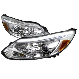 2012-2014 Ford Focus LED DRL Chrome Projector Headlights - 2LHP-FOC12-TM